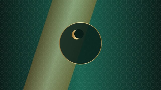 Abstract Dark Green Gold Circle Animation Loop Background Minimalist Geometric Motion Graphic