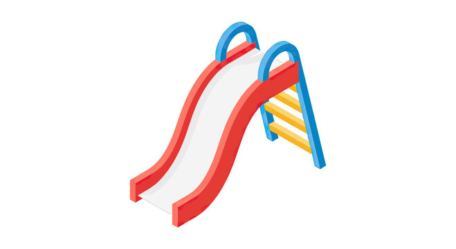 Isometric Children's Playground Slide Vector Illustration Isolated on White Background