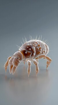Closeup of a tiny mite crawling.