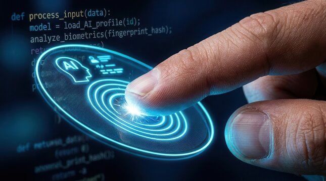 AI-Powered Biometric Fingerprint Authentication Technology Interface