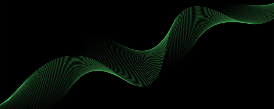 abstract green line in the black background for wallpaper