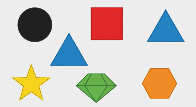 Colorful Geometric Shapes and Icons Collection