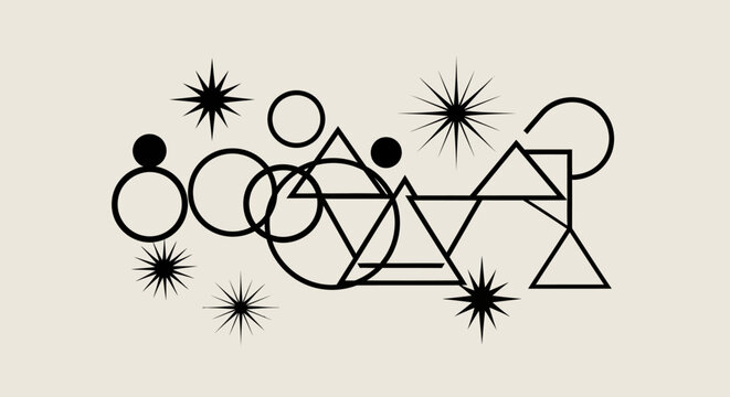 Geometric Abstract Symbols and Shapes, Minimalist Design, Sacred Geometry