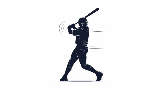 A Baseball player swinging the bat silhouette