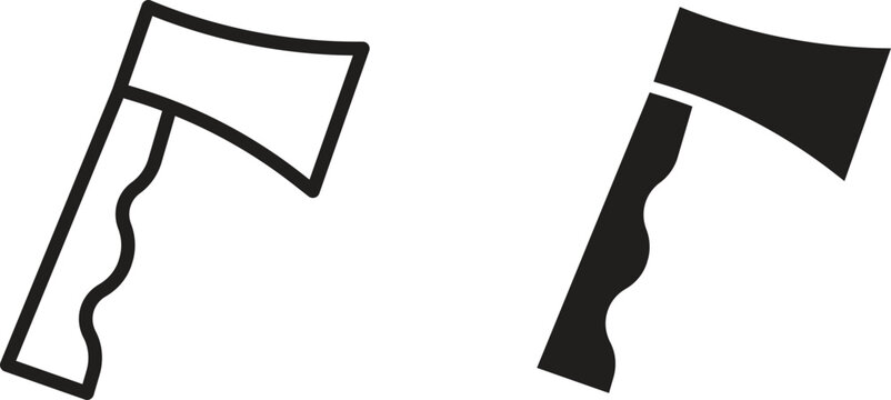 Hatchet icon symbol, black style vector icons pack