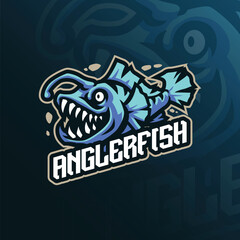 Fototapeta premium Anglerfish mascot logo design vector. Anglerfish illustration for sports and esport team.