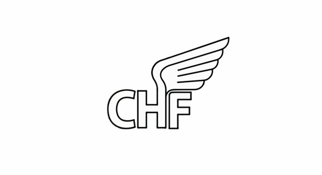 A stylized wing emerges from behind the letters C, H, and F