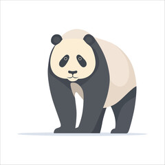 Standing panda bear illustration with black and white markings cute animal portrait wild animal bear cub illustration isolated standing endangered creature friendly wildlife © Akila