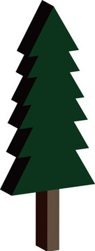 Isometric pine tree