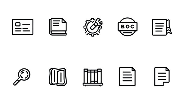 Digital Icon Set: A modern digital icon set, featuring clean lines and a minimalist aesthetic. Illustrating diverse concepts for user interfaces and digital projects.