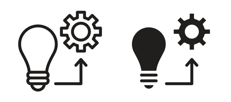 Implementation icon symbol, black style vector icons pack