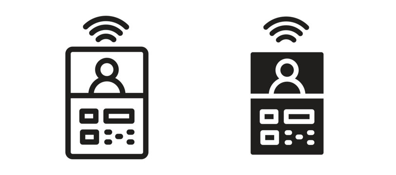 Intercom icon symbol, black style vector icons pack