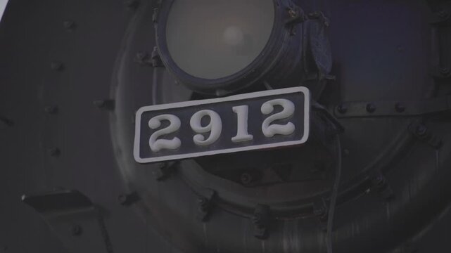Close-Up of Santa Fe 2912 Locomotive Number Plate in Pueblo Colorado USA