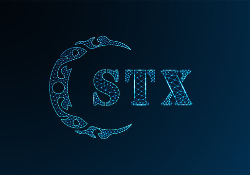 Low poly letter logo STX design. STX letter logo low poly vector design on blue color gradient background. STX logo low poly design