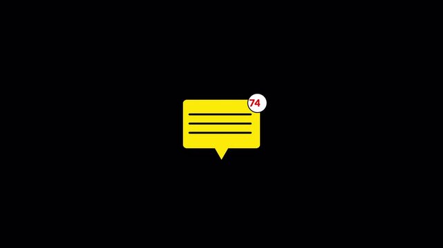 message box icon message animation New message 99+ Animated new message notification animation chat apps alerts and social media notification on transparent background in 4K animation