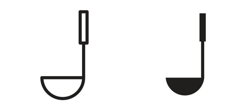 Ladle icon symbol, black style vector icons pack