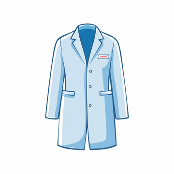 Cartoon Illustration of a Light Blue Lab Coat