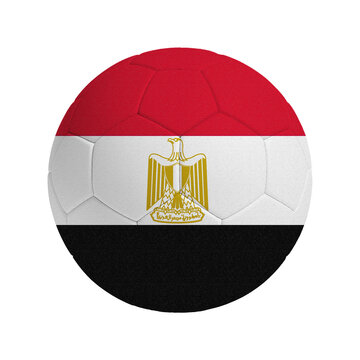 Soccer ball with flag of Egypt