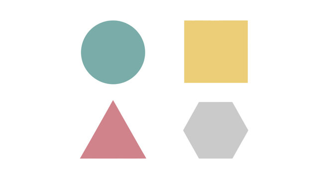Minimalist Geometric Shapes Set with Pastel Colors