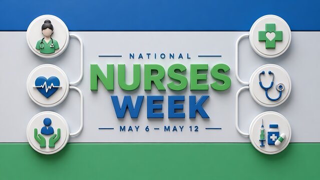 National Nurses Week from May 6th to May 12th is celebrated with diverse nursing icons.