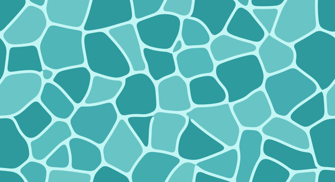 Seamless Abstract Water Caustics Pattern in Teal and Turquoise Tones