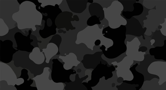 Seamless Dark Grey Camouflage Pattern Background