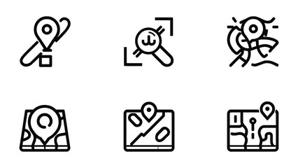 Navigation Icon Set: A modern and sleek set of navigation icons perfect for web, apps, or design. Each icon conveys a sense of direction, exploration, and geographic location.  © Abdul
