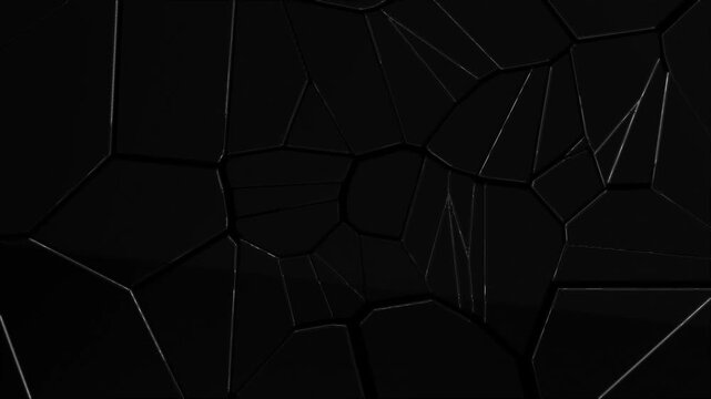 cracks glass broken splash fracture effect texture isolated abstract black background. Cracked glass animation, overlay, glitch, static noise, scan lines on black background, 4k animated video loop