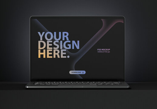 Laptop Mockup on Dark Background