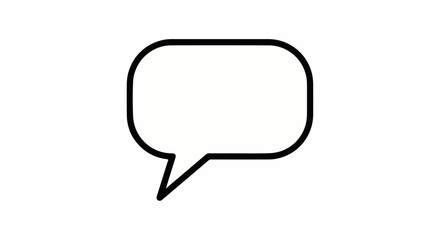Fototapeta premium Simple black outline of a speech bubble on a white background