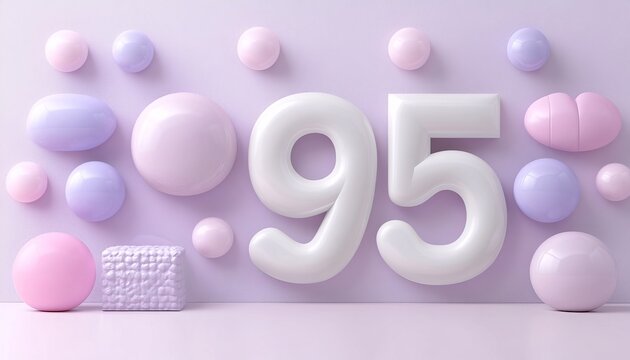 Ninety-Five Birthday Celebration Design Elements with Colorful Abstract Forms and Festive Decor