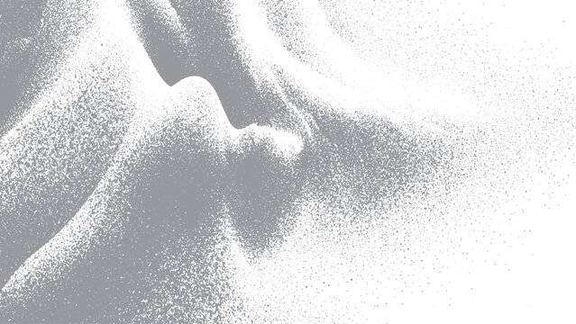 Subtle halftone texture overlay with monochrome splatter effect Abstract black and white background with soft halftone grain
