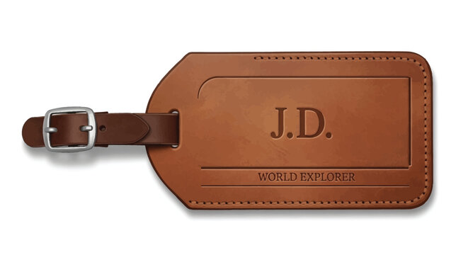 Brown leather strap with silver buckle on transparent background