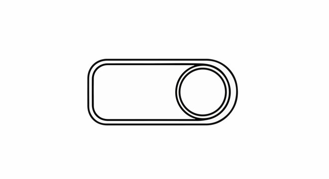 Simple minimalist toggle switch graphic icon with a rounded rectangle base