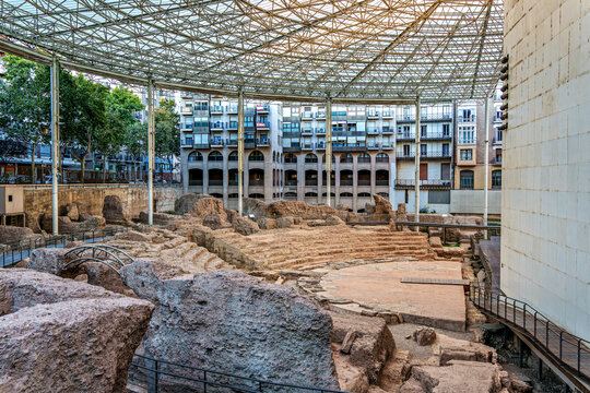 Archaeological ruins museum Roman theater of Caesaraugusta, Roman period theater built in the 1st century AD.