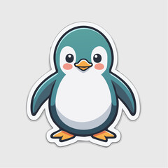 Obraz premium Cute Cartoon Penguin Sticker