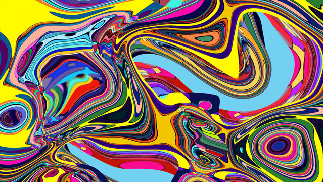 Vibrant abstract swirl pattern with bold colors and dynamic movement