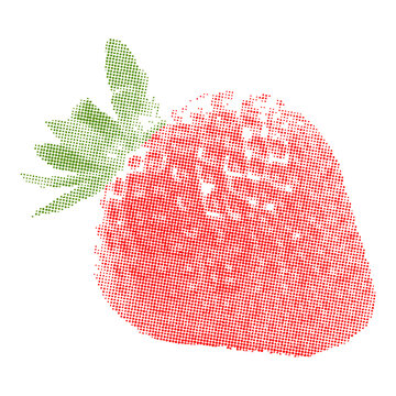 strawberry with photocopy effects. halftone vector