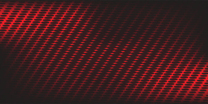Latar Belakang Gradien Halftone Merah dan Hitam Abstrak. Titik lingkaran kecil hingga besar.