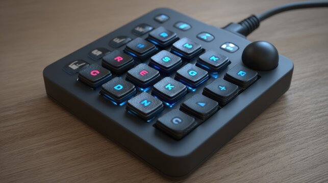 Programmable Macro Pad Keyboard with Illuminated Buttons for Streaming and Production