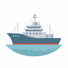 Fototapeta premium Illustration of a Modern Ship on Water