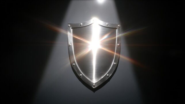 Glowing Metal Shield of Data Security Protection in Digital Light