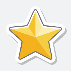 Obraz premium Golden Star Icon with Shadow