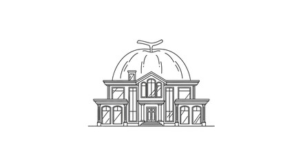 Fototapeta premium Whimsical Melon House: Creative Architecture Concept