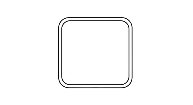 Rounded Square Frame Border Outline Icon Simple Geometric Shape