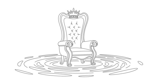 Royal Throne in Rippling Water: Symbol of Power, Authority, and Mystery