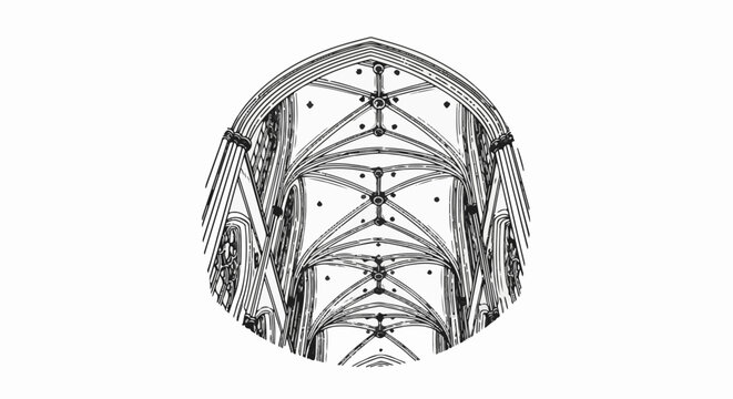 Gothic vaulted ceiling structure with intricate ribbed arches and decorative bosses