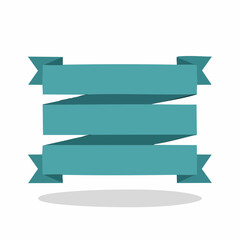 Fototapeta premium Teal Ribbon Banner with Shadow