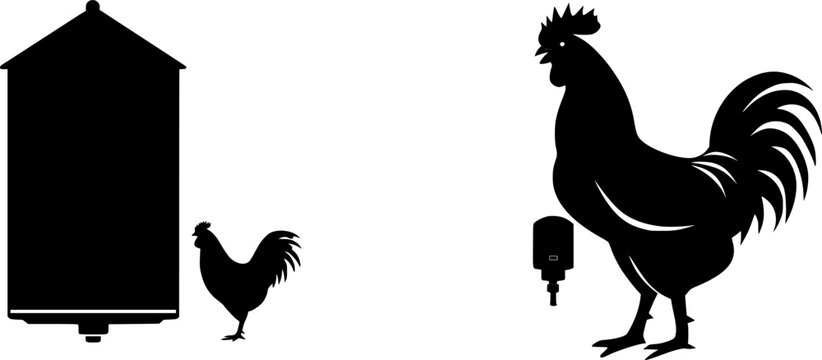 The heated poultry water drinker ensures fresh, clean drinking water for your chickens in a rustic barnyard setting