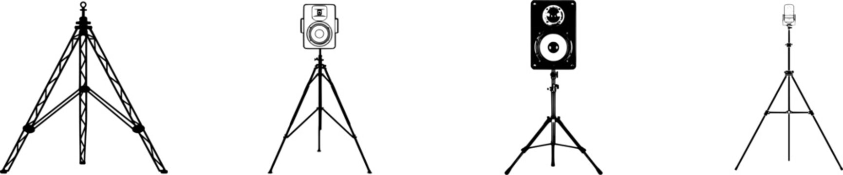 The heavy-duty speaker tripod stand is designed for durability in demanding environments where robustness and stability are essential